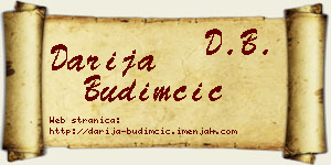 Darija Budimčić vizit kartica